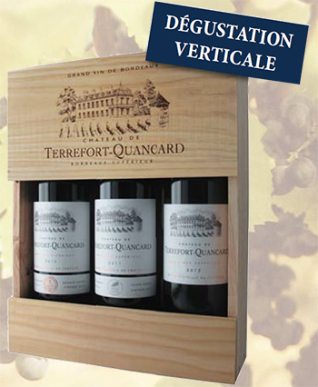 Coffret Bordeaux Supérieur château de Terrefort-Quancard 3 bouteilles